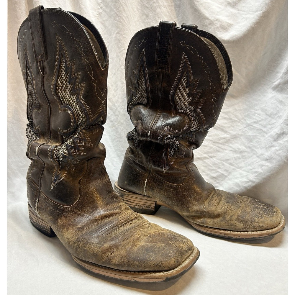 Ariat Men Boots 11 EE Solado VentTEK Dark Whiskey Brown Mesh Western 10034038